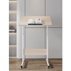 교육용 스탠딩 책상 높이조절 학습 데스크 사무실 학원 이동식 의자 컴퓨터 가능 학교, 80 x 40 화이트