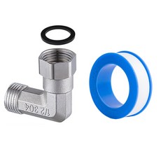 이안 스텐 304 엘보 수도 연결 밸브+테프론테이프, 1개