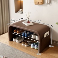 門口鞋櫃穿鞋椅凳：多功能換鞋凳/鞋櫃椅，家用穿鞋櫃，簡約現代, 深咖色60公分