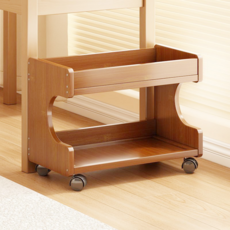 Deokol 독창성 이동식 책장 수납 선반, 2층, 호두색