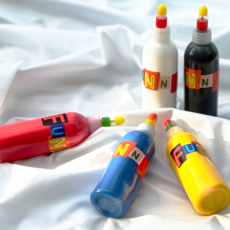 퍼니 패브릭 마카펜 검정 티셔츠용 패브릭 전용 DIY 마커, 1개, White 100ml