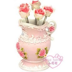 小花花日本精品 粉紅玫瑰叉座99970604, 1個