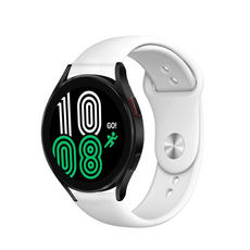 Galaxy Watch簡約矽膠錶帶 20mm, Galaxy Watch 4/4 Classic/3/Active 2/1, 白色的