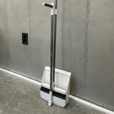 누바르 스탠드형 프리미엄 빗자루 쓰레받기 틈새수납, 클린화이트(white), 1개