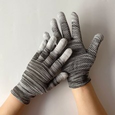 工作手套 點膠涂指透氣防滑加強手指耐磨釣魚騎行搬運開車工作尼龍男女手套, 涂指點膠黑白色12雙, 1個