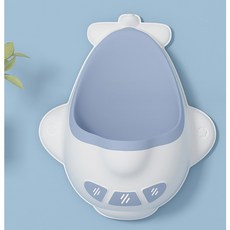 台灣 男童 站立式兒童小便器, 壁掛式 藍白小飛機 贈掛勾