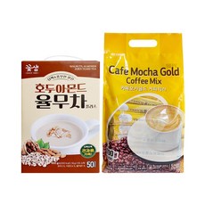 꽃샘 호두아몬드율무차+희창 카페모카골드 커피믹스, 12g, 1개, 150개입
