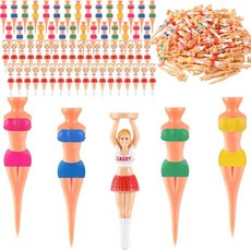 RoundFunny 50피스 다채로운 플라스틱 골프 티 선물 숙녀 소녀 공 남성 여성 스포츠 훈련 액세서리 장식 스터퍼 용품