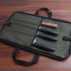 便攜耐磨帆布廚師刀具收納包, 1個, 軍綠色