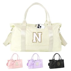 XSUIOY 십대 댄스 체육관 더플 백 맞춤형 이니셜 여행용 위켄더 여성용 귀여운 오버나이트 휴대용 스포츠 여행 응원 가방 트윈 프레피를 위한 모노그램 크리스마스 선물 로즈-셔