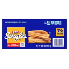 크래프트 싱글즈 아메리칸 치즈 슬라이스 72개 1.36 Kg, 단품, 1.36kg
