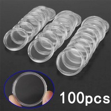 투명 원형 동전 40MM 캡슐보관함 보관 선물 코인케이스 보관함 용품 케이스 동전케이스 캡슐커피 커피 16 코인홀더 보관함 코인캡슐 분리수거 용기 캡슐 수집 100 거치대, 35mm