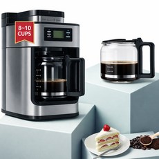 드립커피머신 가정용 원두/커피가루 겸용 올인원 프로그래머블 고출력 홈카페, Espresso Black, CM315T