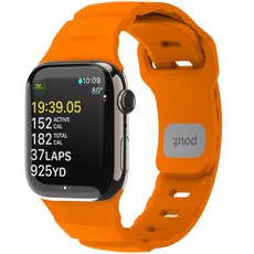 파우트 애플워치 호환 실리콘 스트랩 스포츠 밴드 38/40/41/42/44/45/46/49 mm, 시트러스 오렌지