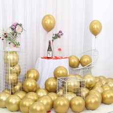 풍선 고무 풍선 장식 파티 생일 10인치 100개입, 1개, Gold