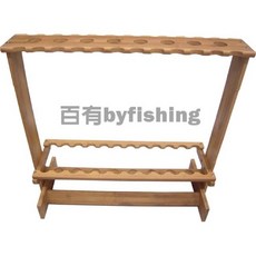 百有釣具 孟宗竹製 24-8 釣竿架，可收納32支，方便管理, 全新（DIY組裝）