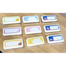 미술작품 전시 타이틀 3개세트 이름표꽂이 케이스 신발장 네임텍 교회 소아과 유치원, 동물 양면테이프