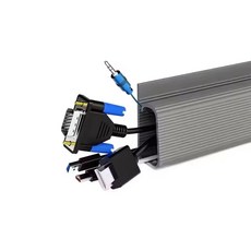 1개 40CM 숨김 트레이 정리기 75인치 채널 무타공 코드 PVC 15 와이어 관리 설치 케이블 아래 책상, 회색