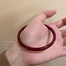 新中式 硃砂串珠手鐲套裝 復古氣質百搭手飾, 1個, 硃紅硃砂手鐲