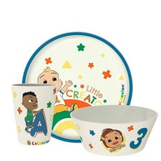 잭디자인 미국매장정품+ Zak Designs 마블 스파이더맨 식기 세트 아동용 20.3cm 8인치 접시 15.2cm 6인치 그릇 295ml 10온스 텀블러 포함 내구성 있고 지, .0002.Cocomelon.