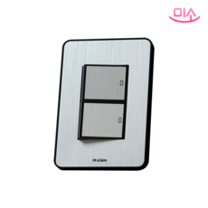 현대 국산 전등 인테리어 2구 스위치(1로) 실버, 1개