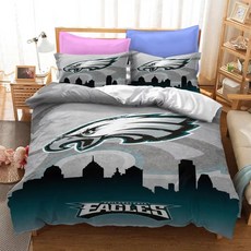 NFL 미식축구 필라델피아 이글스 이불 배게 커버 세트 (싱글 더블) Philadelphis Eagles Duvet Cover Set, 포함