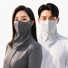 아우랴 골프 uv 자외선 차단 쿨 안면 마스크 햇빛 가리개 얼굴 냉감 복면 여름 러닝 자전거 스포츠 형 페이스 썬 가드 쿨링 넥워머, 다크 그레이, 2개