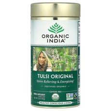 Organic India Tulsi 오리지널 잎차 카페인 무함유 100g(3.5oz) India (오가닉 인디아)