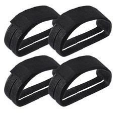 Sibba 블랙 바이크 페달 스트랩 고정 기어 바이크 풋 빔 스트랩 조절 가능한 토 스트랩 사이클링 자전거 페달 픽시 바이크 액세서리 4개