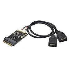 Double USB 2.0 여성에서 PCIE 어댑터 카드 변환기 카드 MPCIE USB 변환기 USB2.0 인터페이스 케이블 어댑터, 평범한 라인으로, 1개