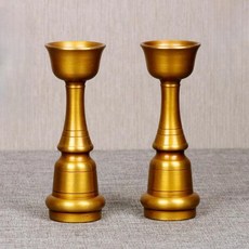 유기 제기 촛대 환봉 제사촛대 고급 2p세트 방짜 제사용품 세트 홀더 천천이 브론즈 구리, 1개, 기본 색상