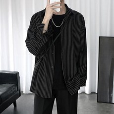 남녀공용 오리지널 오버핏 가벼운 긴팔 셔츠