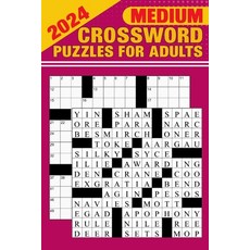 (영문도서) 2024 Medium Crossword Puzzles for Adults: Large Print Puzzles for Adults with Solutions Test... Paperback, Independently Published, English, 9798875559457