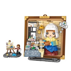 LOZ 명화시리즈 미니 나노블럭 01, 밀크 메이드, 1개