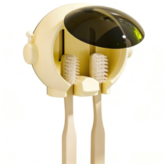 우주인 욕실 칫솔걸이 부착형, 1개, 노란색