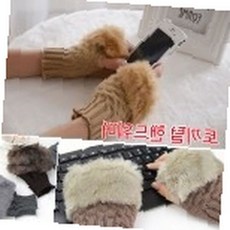 겨울철 방한 손목 장갑 토끼 털 소재 보온 효과 여성용 패션 액세서리 핸드 워머