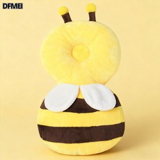 DFMEI 兒童防摔枕護頭枕寶寶防摔頭神器嬰兒防摔帽學步帽, 1個, 黃色蜜蜂(絨布小號)28cm+不含橫帶