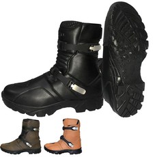 Hive Moto 남성용 오토바이 신발 강화 바이커 신발 미끄럼 방지 밑창 기어 시프트 패널 방수 모토크로스 부츠 바이커 신발 (브라운 미국 신발 사이즈 시스템 성인 남성, 9, 블랙