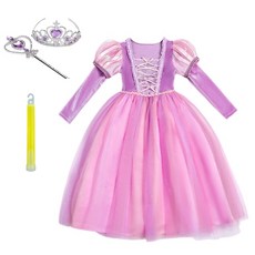 Uni Angel 新款紫色公主裙+皇冠+魔棒+發光棒套裝