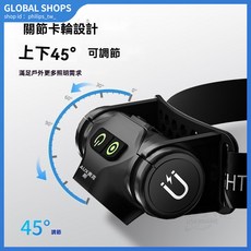 奧克斯頭燈 LED強光超亮長續航戶外釣魚充電感應頭戴式照明燈礦燈, 1個, 雙燈照明【一年只換不修/售後無憂】,超亮燈珠 【續航10小時】+強磁吸附