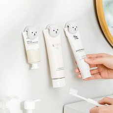 클립형 치약걸이 귀여운 곰 디자인 3p 화이트 1개, 3개