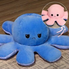 초대형 문어 인형 130cm 뒤집는 반전 컬러체인지 빅사이즈, 90cm, 분홍색 진한 파란색, 1개