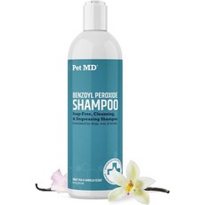 펫 MD - 벤조일 퍼옥사이드 약용 샴푸 개와 고양이용 피부 질환 비듬 가려움증 완화 여드름 및 모낭염에 효과적 시트러스 향 12온스, 12.0 Ounces