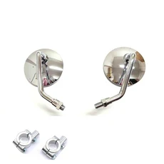 오토바이 백미러 레트로 ABS 7/8인치 핸들바 8/10MM 원형 베스파 50 125 LX PX GT60 야마하 XMAX 범용, 02 chrome short -holder