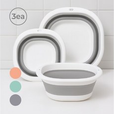에버리즈 휴대용 편리한 접이식 대야 소+중+대 1set, 1개, (소+중+대)그레이
