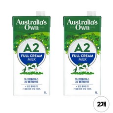 오스트렐리아스 A2 풀크림 멸균우유, 1L, 2개