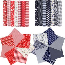 25.4 x 25.4cm(10 10인치) 면 원단 스크랩 번들 - 퀼팅 바느질 14피스 공예를 위한 프리컷 패브릭 스퀘어 패치워크 프로젝트를 다양한 패턴 DIY, 25.4 x 25.4cm(10 10인치) 면 원단 스크