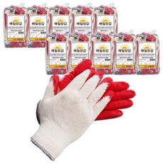 매일장갑 반코팅장갑 100켤레 황색 13G 황코팅 작업장갑, 100개, [매일장갑] 적색반코팅 10G