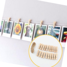 노끈 사진걸이 벽 사진집게 세트, audrey66 본상품선택
