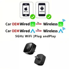 호환 2 in 1 유선무선으로 변환하는 카플레이 어댑터 플매트 카펫 러그 앤 플매트 카펫 러그 자동 연결 유, 01 2 in1 Adapter